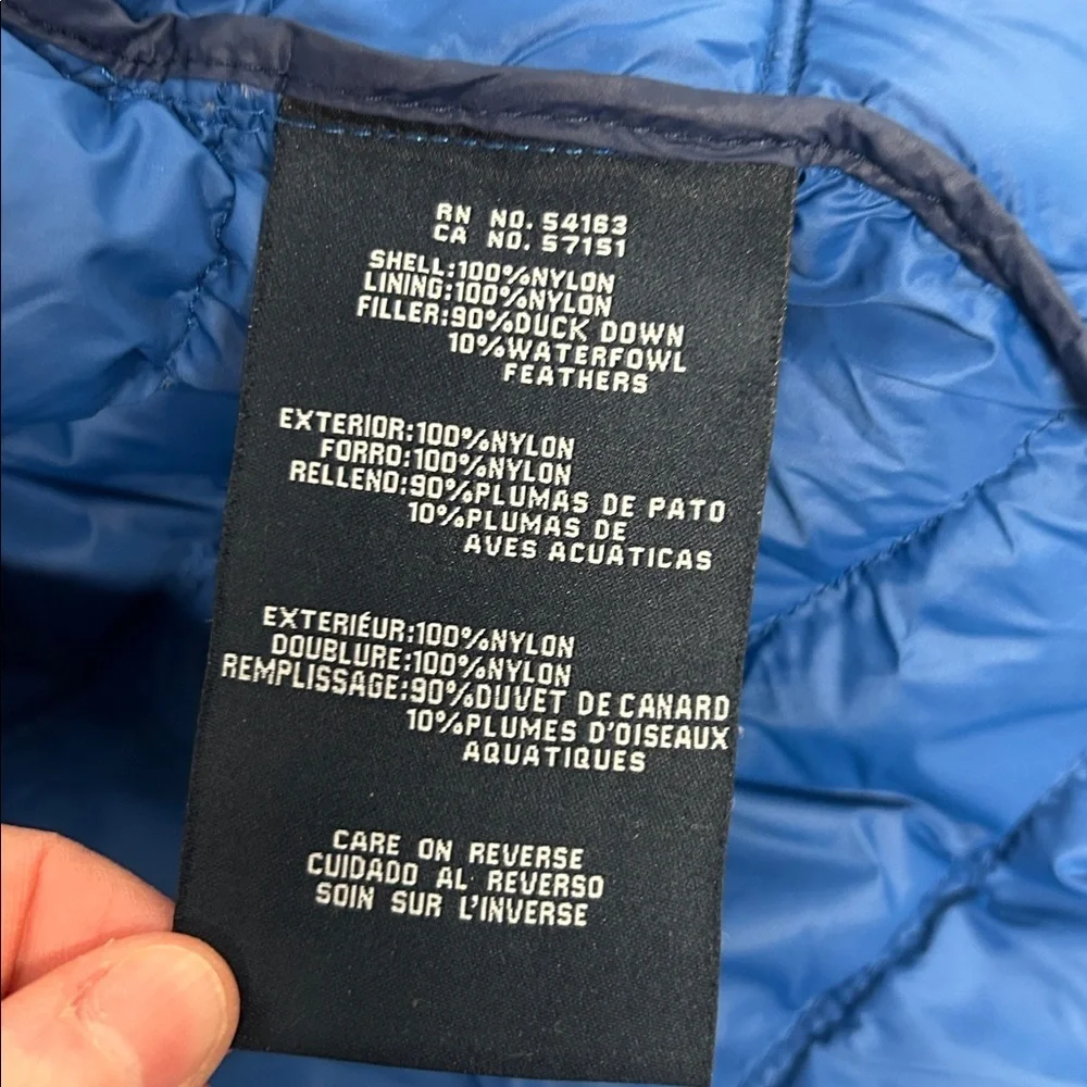 Men's Navy Puffer Jacket Tommy Hilfiger natural down feathers, packable, med